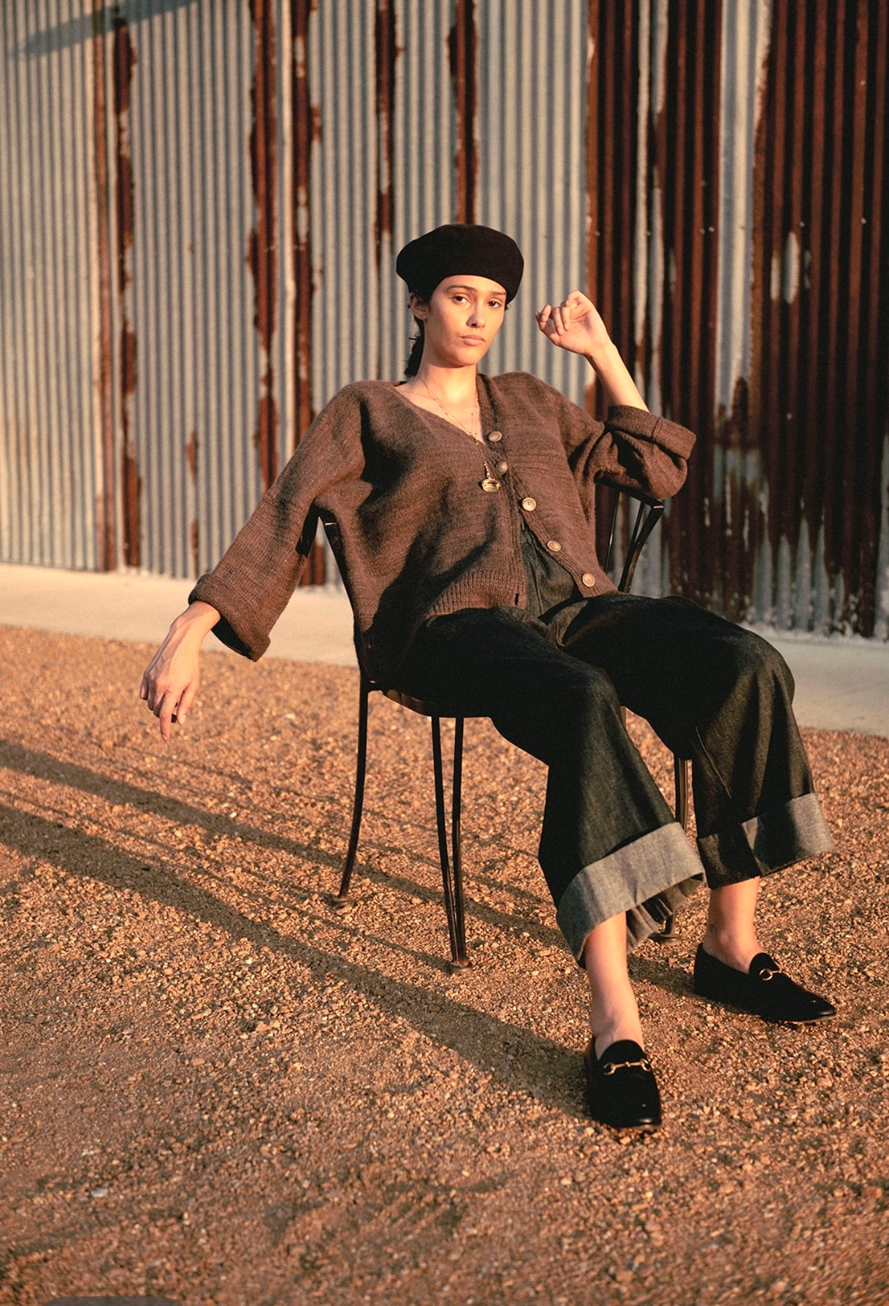 Oversized Hand Knit Cotton Cardigan