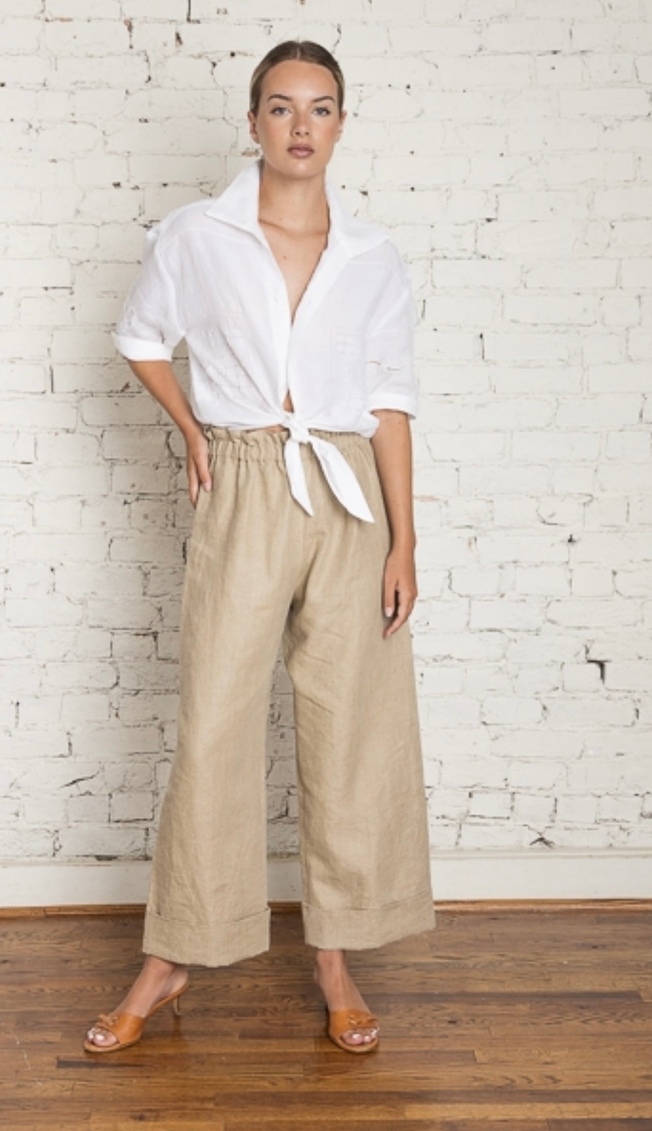French homespun linen Pants