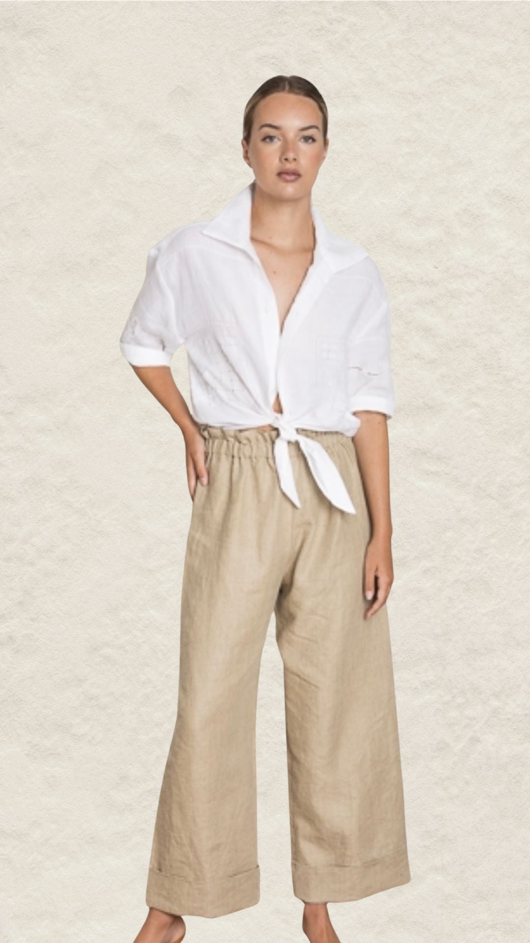 French homespun linen Pants