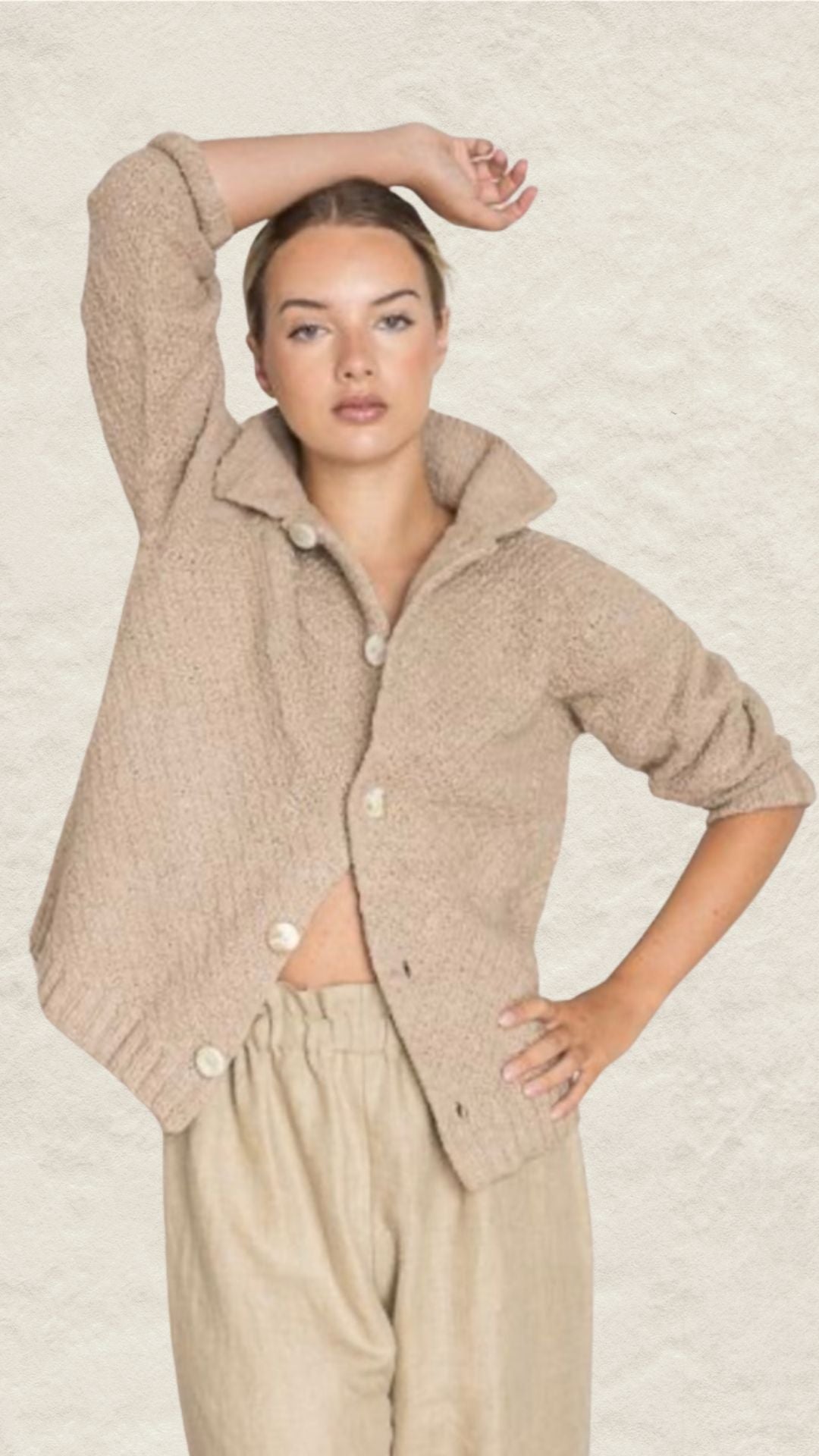Hand Knit Cotton Cardigan