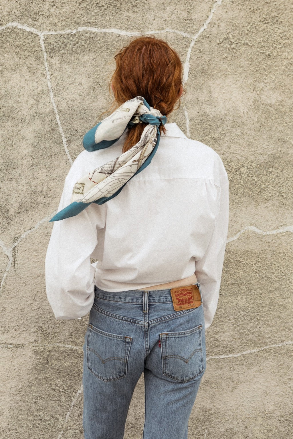 French Cuff Linen Tie Shirt