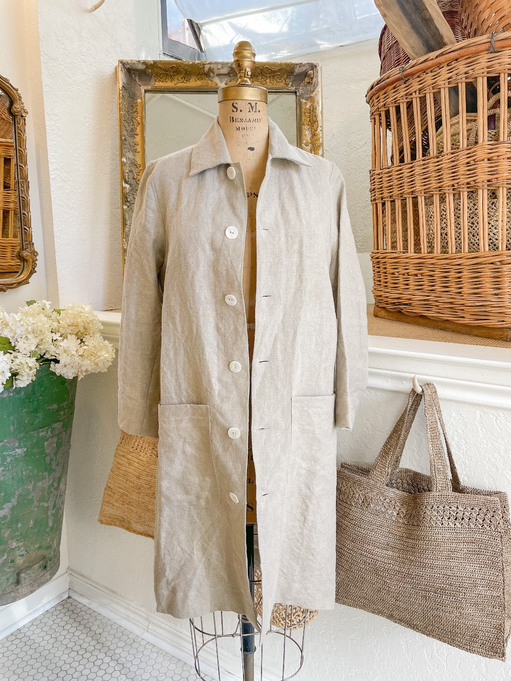 Long French Linen Coat