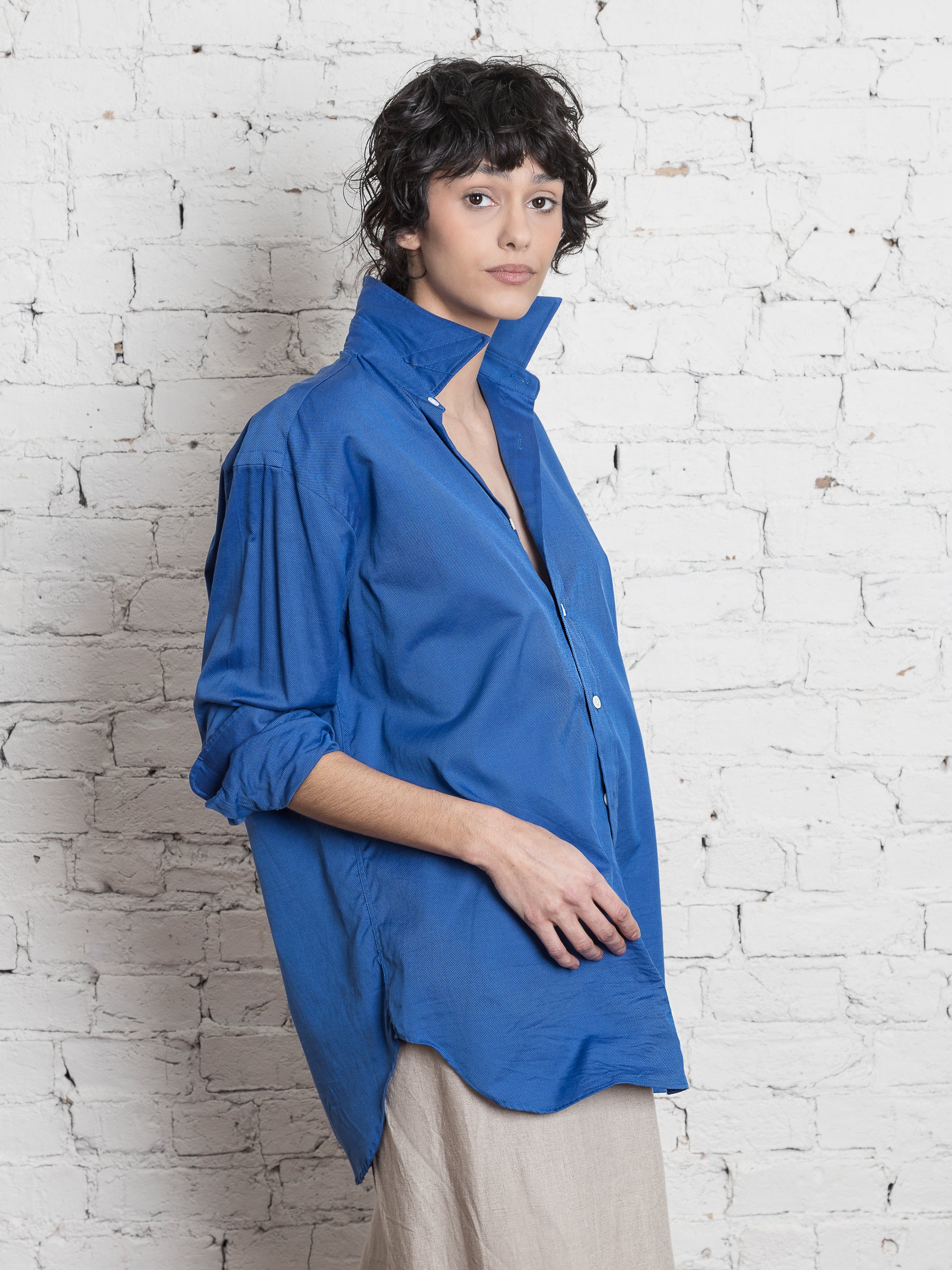 Boyfriend Button Down Shirt - Blue