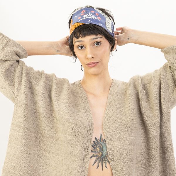 Oversized Hand Knit Cotton Cardigan