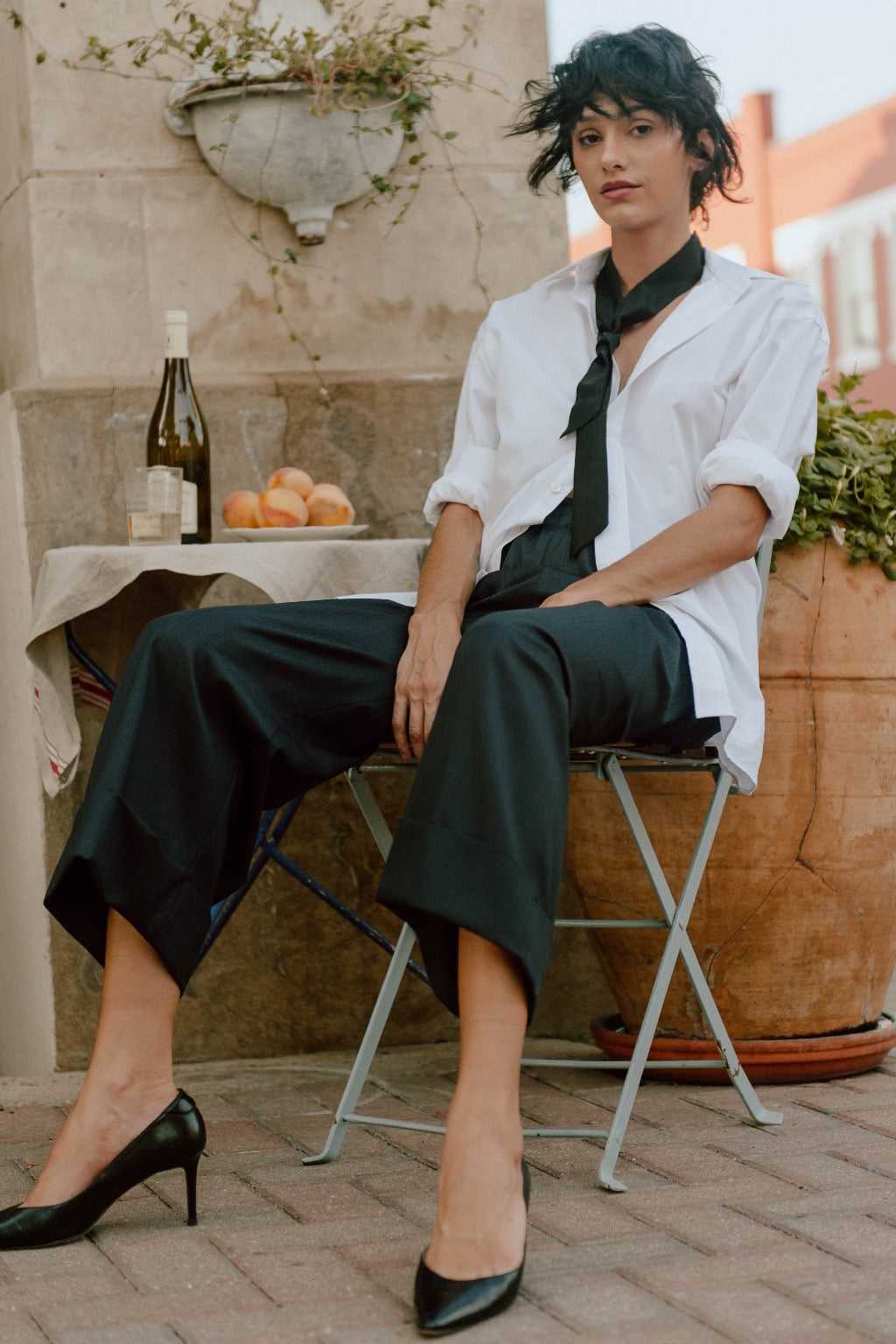 Boyfriend Button Down Shirt in White Linen