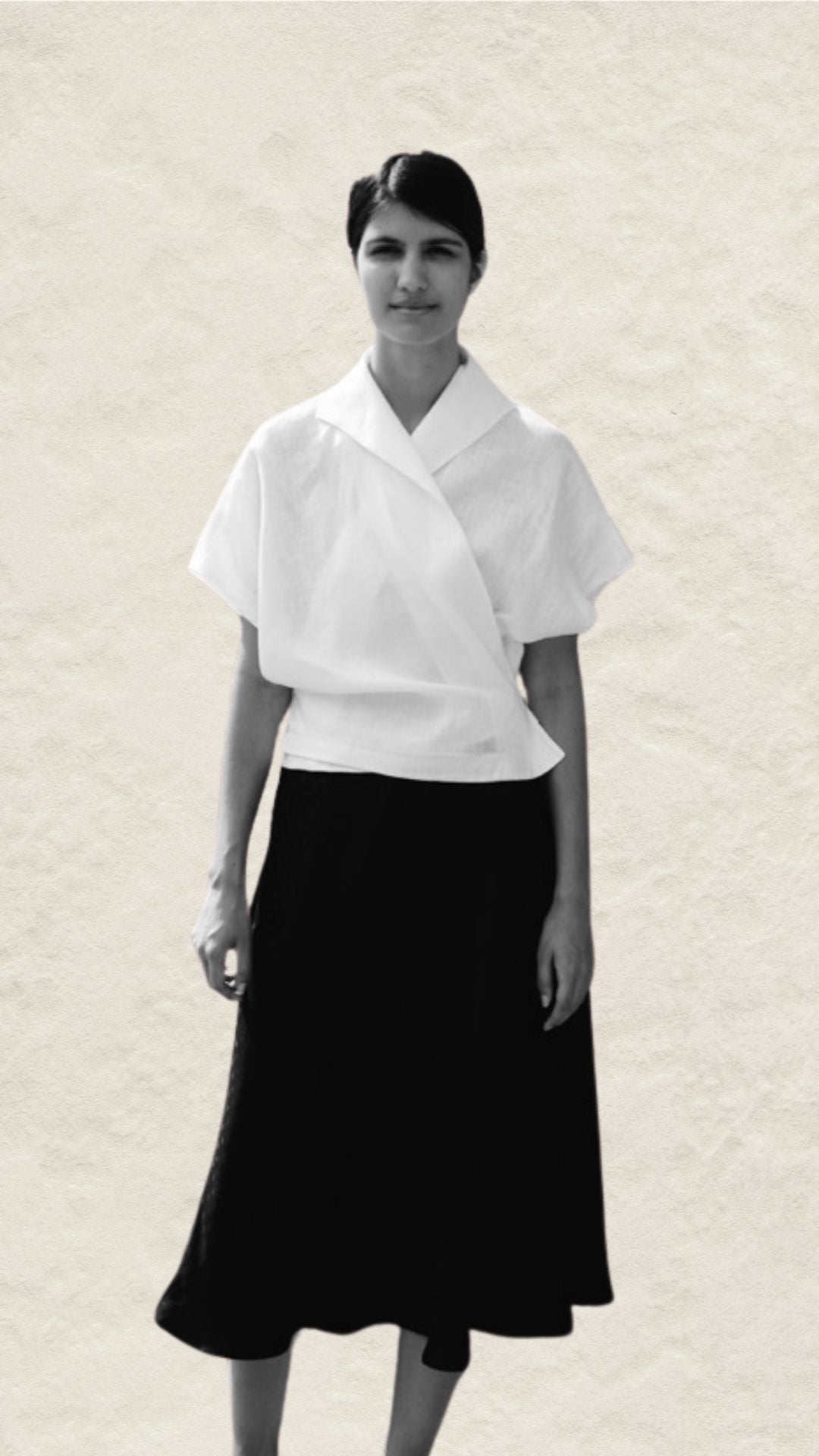 French Linen Wrap Top