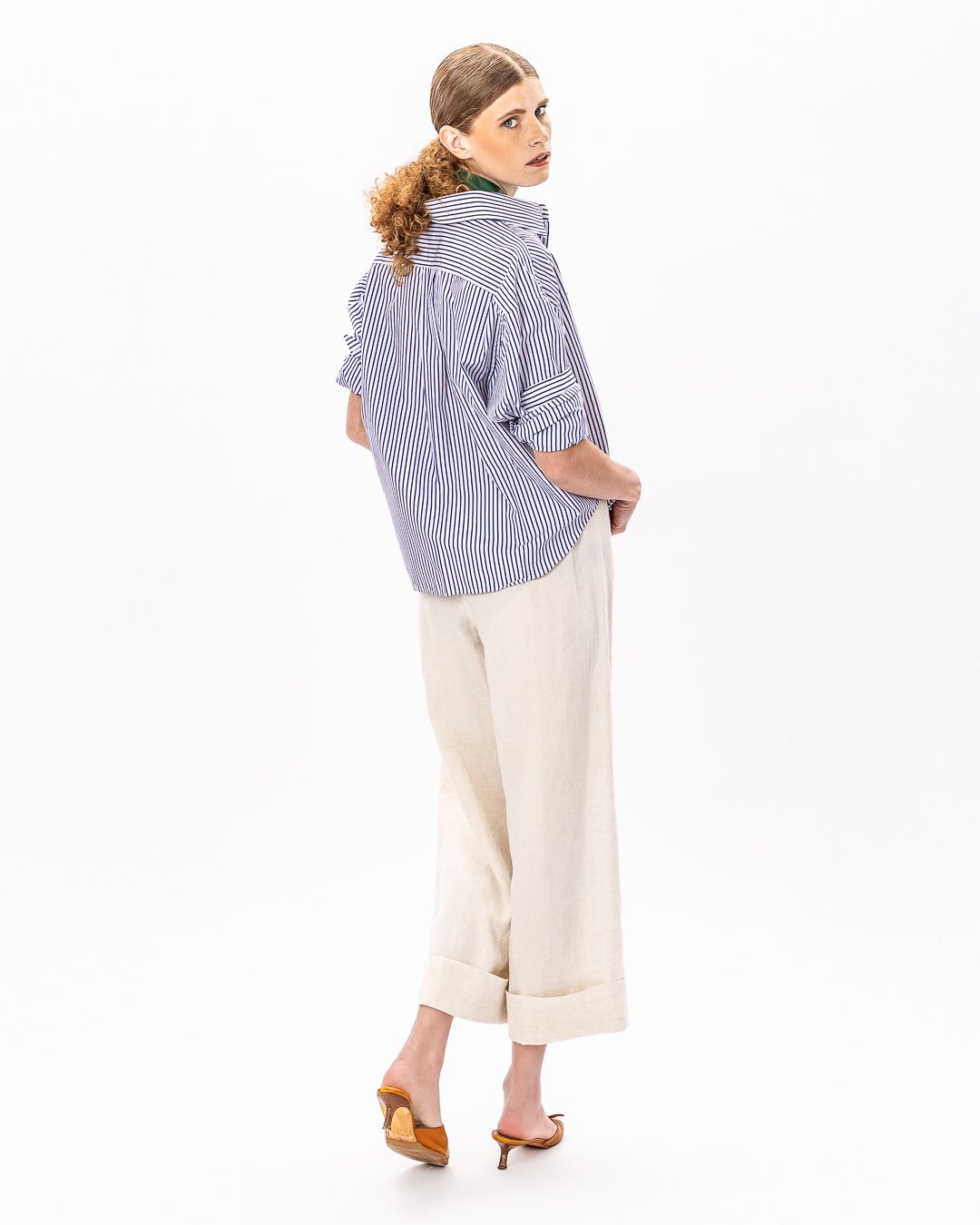 Boyfriend Crop Cotton Shirt