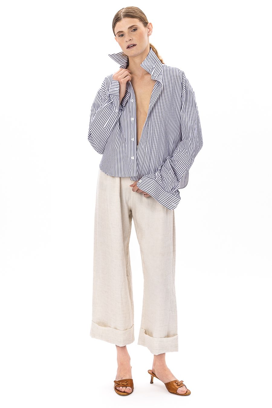 Boyfriend Crop Cotton Shirt