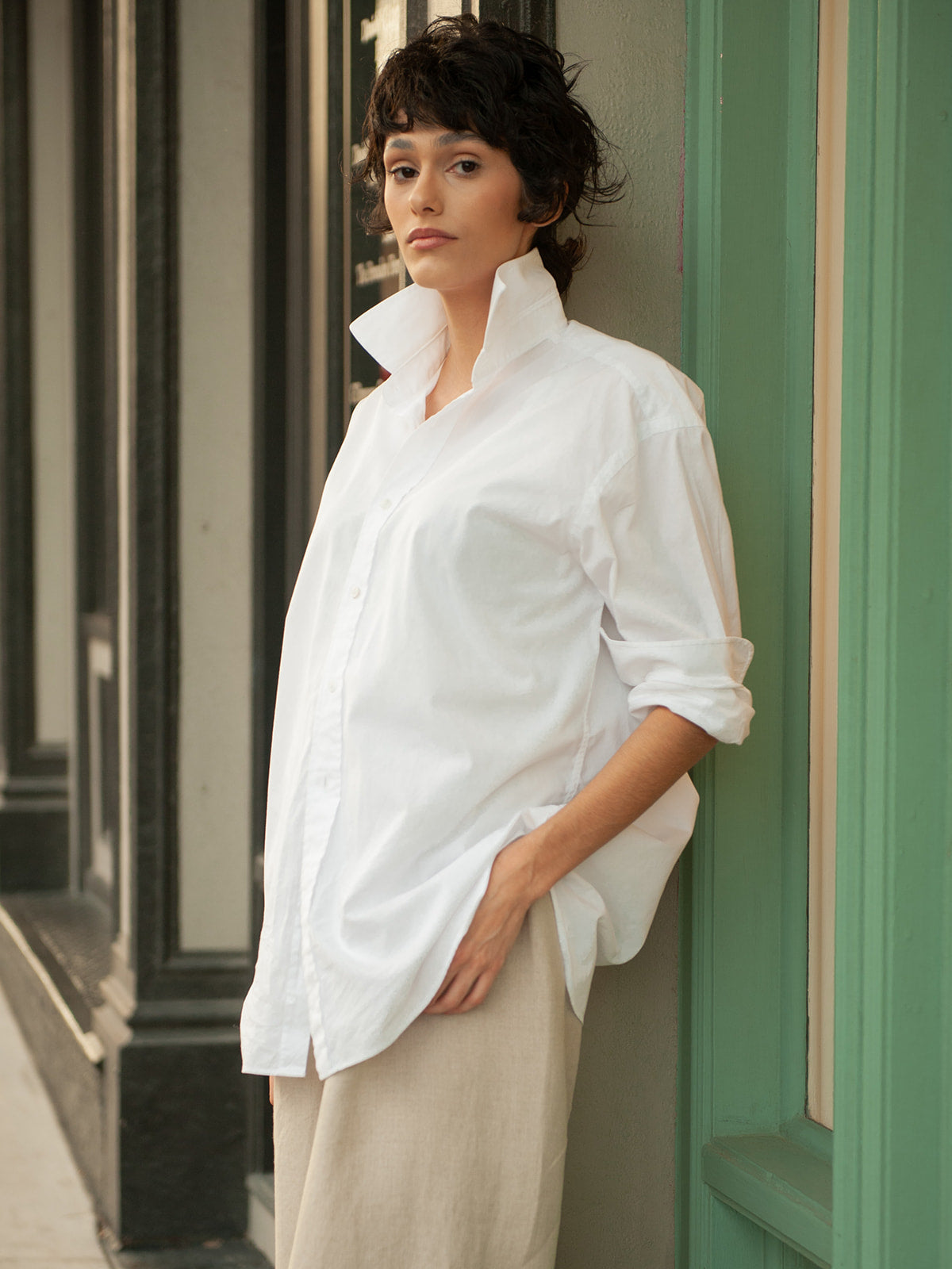 Boyfriend Button Down Shirt - White