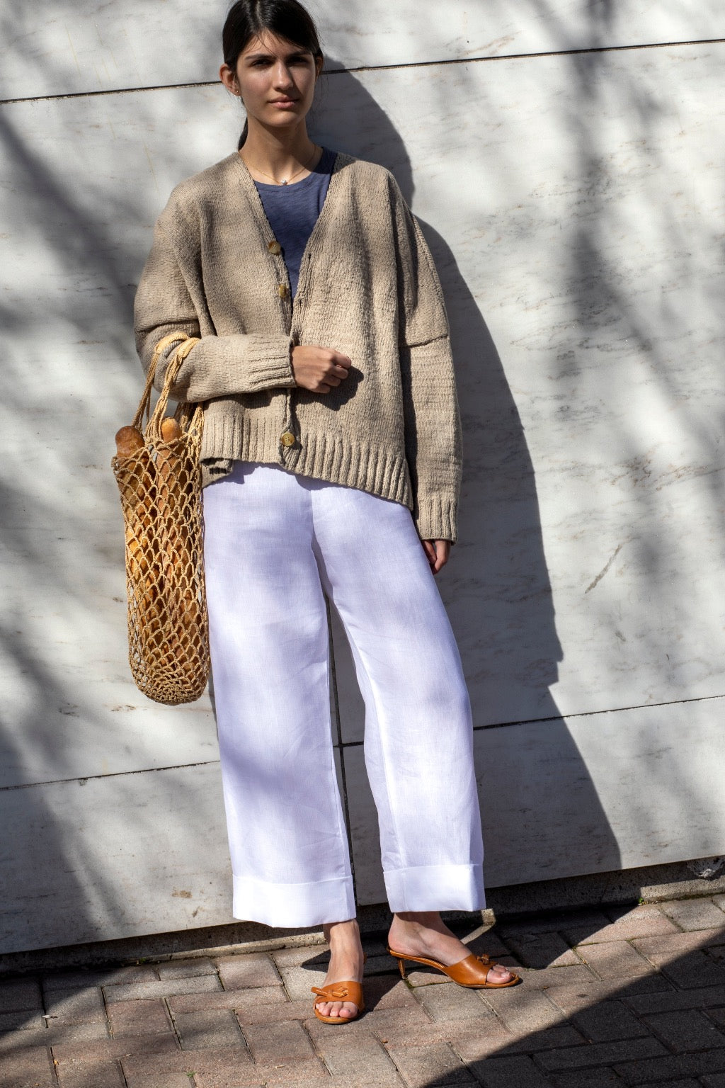 Oversized Hand Knit Cotton Cardigan