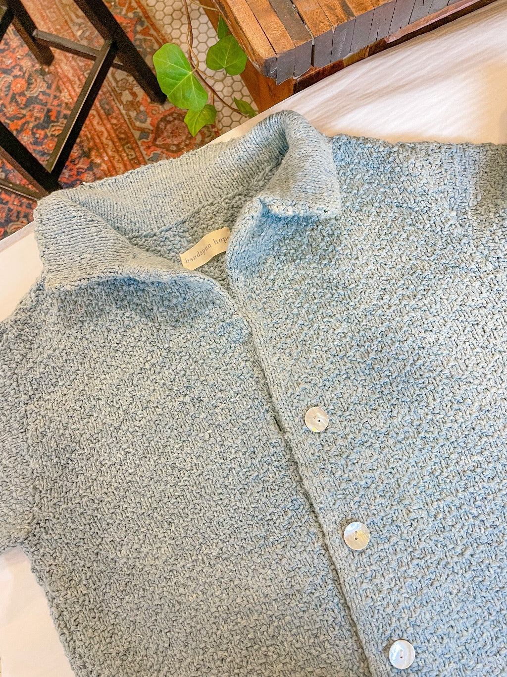 Hand Knit Cotton Cardigan