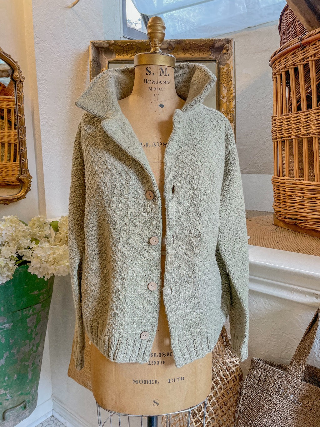 Hand Knit Cotton Cardigan