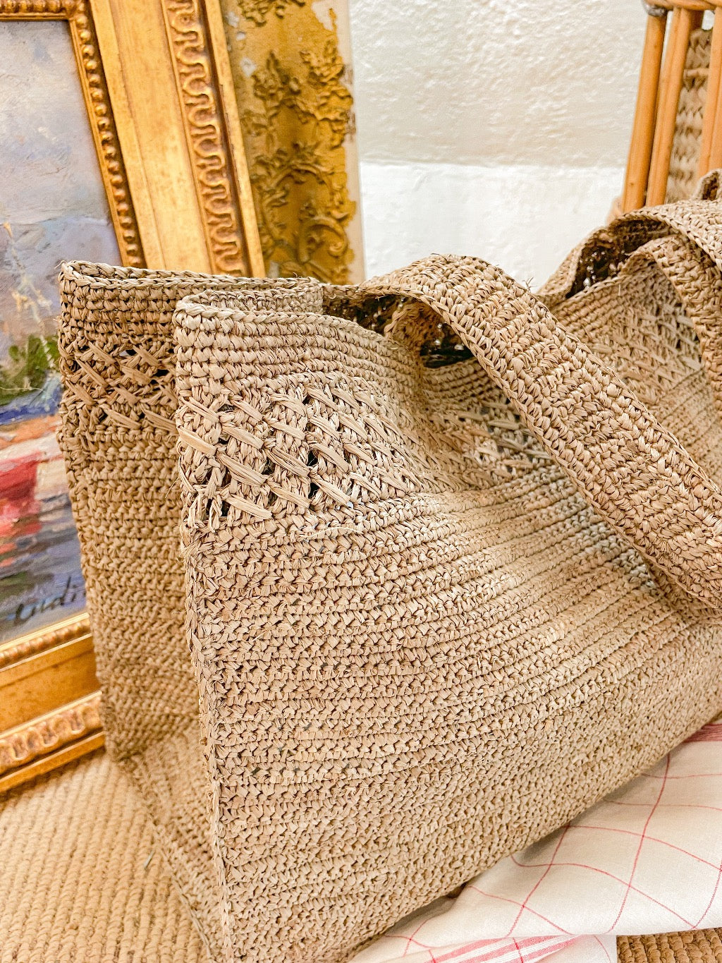 Tote straw cheap